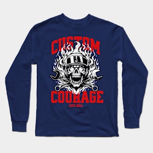 Custom Courage (skull flaming) Long Sleeve T-Shirt